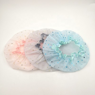 New Double Layers Satin Custom Bathing Shower Cap Waterproof Hair Cap