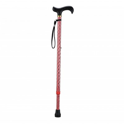 Aluminium Elderly Folding Outdoor Walking Stick with carve pattern