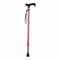 Aluminium Elderly Folding Outdoor Walking Stick with carve pattern