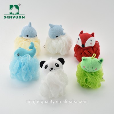 Eco-friendly soft Mesh Baby body bath animal shower puff cleaning sponge for kids