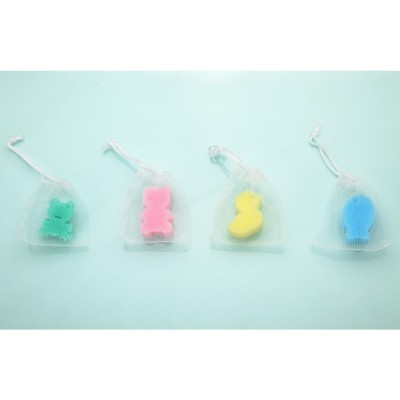 Shower Foam Soap Net Bag And Animal Sponge Set